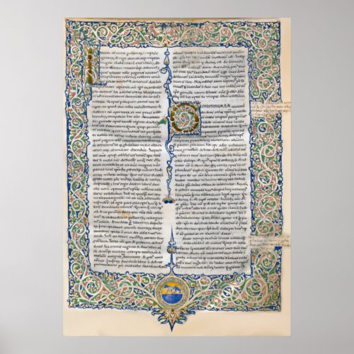 Saint Augustine City of God Medieval Manuscript Poster