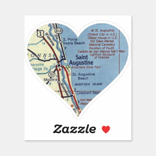 Saint Augustine FL Vintage Map Sticker