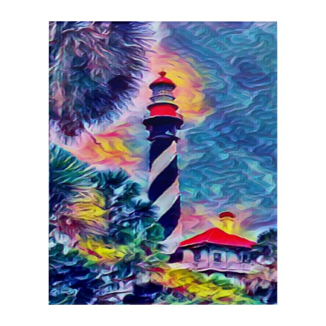 Saint Augustine Florida Lighthouse V190 Acrylic Print (Front)