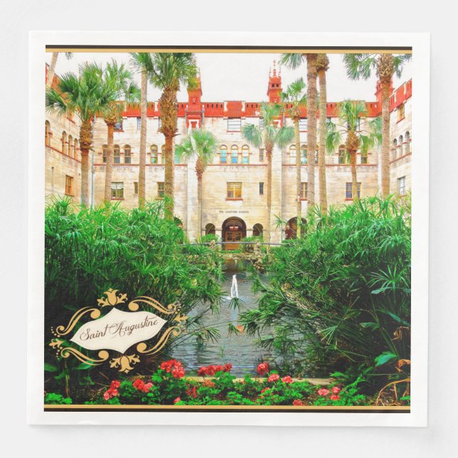 Saint Augustine Florida Lightner Museum & Gardens Paper Dinner Napkins (Front)