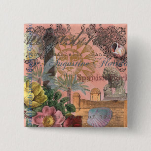 saint augustine florida travel antique art button