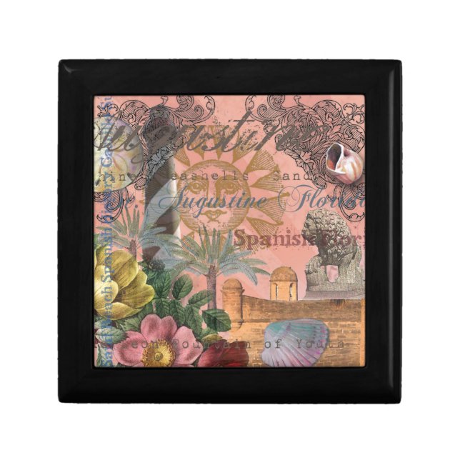 saint augustine florida travel antique art keepsake box (Front)
