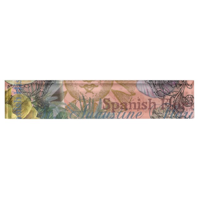 saint augustine florida travel antique art name plate (Front)