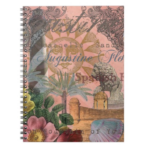 saint augustine florida travel antique art notebook