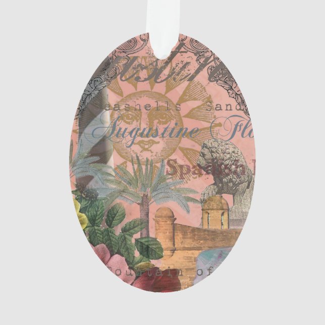 saint augustine florida travel antique art ornament (Back)