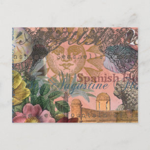 saint augustine florida travel antique art postcard