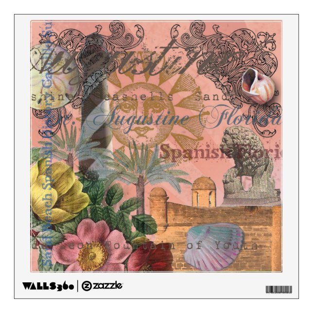 saint augustine florida travel antique art wall decal (Front)