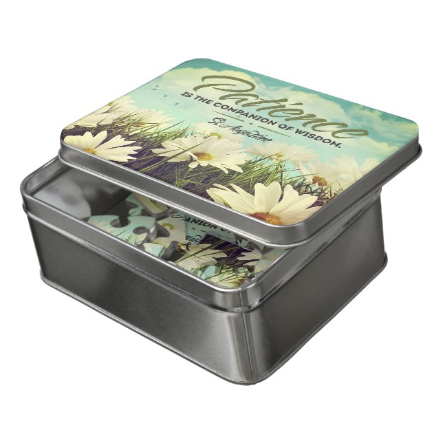 Saint Augustine Inspirational Quote "Patience" Box Jigsaw Puzzle (Lid Open)
