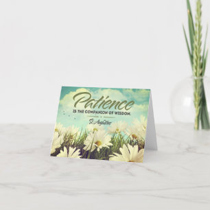 Saint Augustine Inspirational Quote "Patience" Letterpress Thank You Card