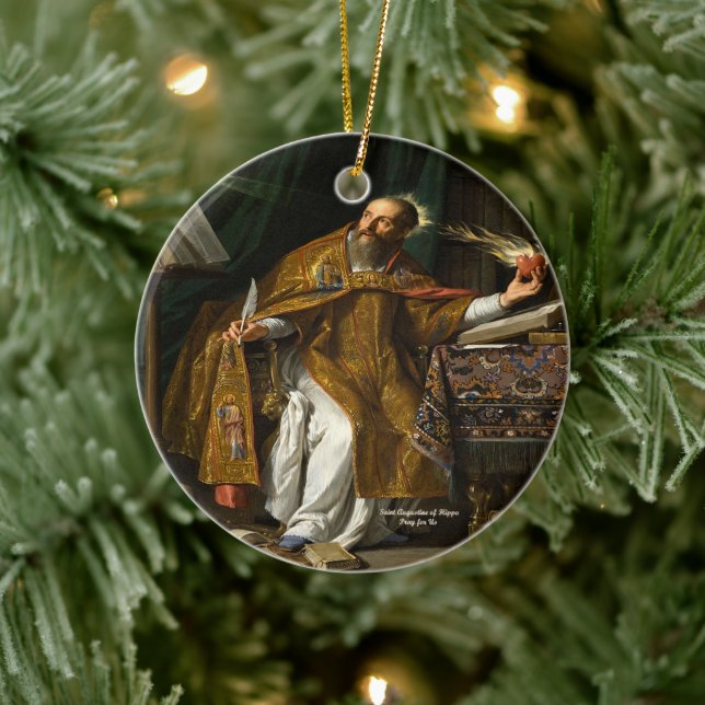 Saint Augustine of Hippo Ceramic Ornament (Tree)