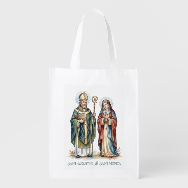 Saint Augustine & Saint Monica Grocery Bag (Front)