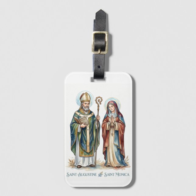 Saint Augustine & Saint Monica Luggage Tag (Front Vertical)