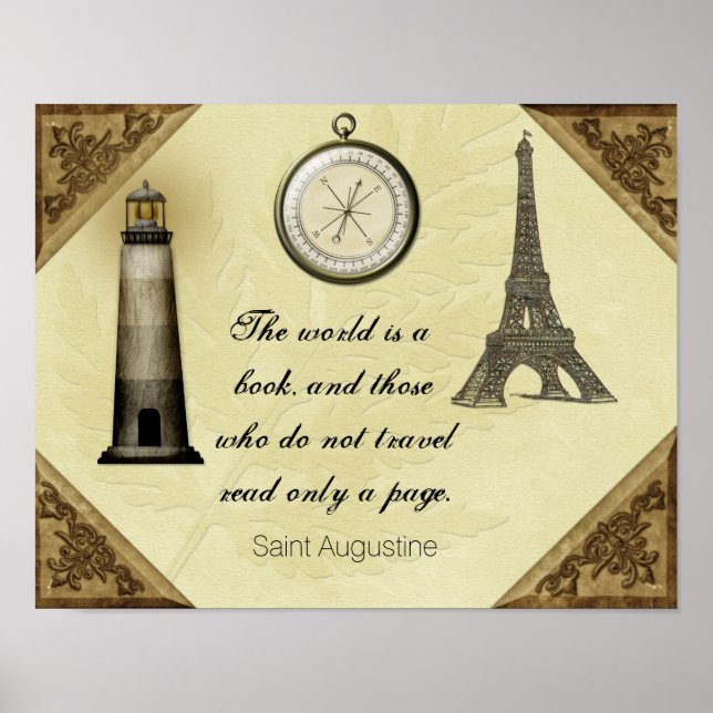 Saint Augustine Travel Quote -- Art Print (Front)
