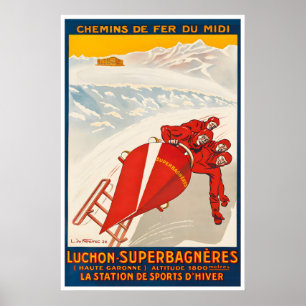 Saint Aventin Print France Travel Poster Luchon