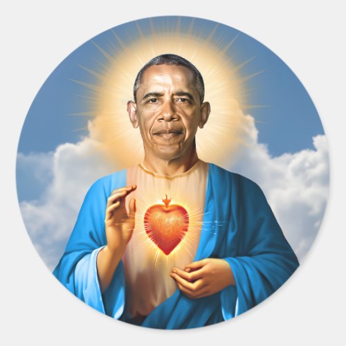Saint Barack Obama Prayer Candle Classic Round Sticker