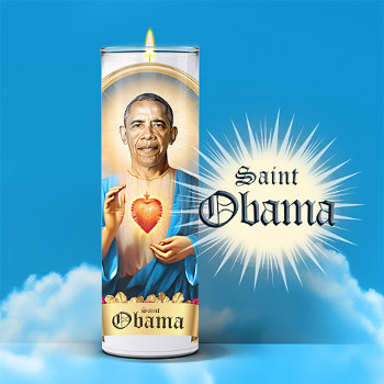 Saint Barack Obama Prayer Candle Sticker by Politicaltshirts at Zazzle