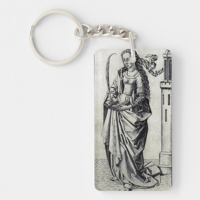 Saint Barbara and her tower Keychain (Front)