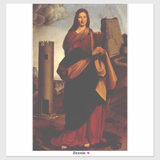 Saint Barbara by Giovanni Antonio Boltraffio Sticker (Sheet)