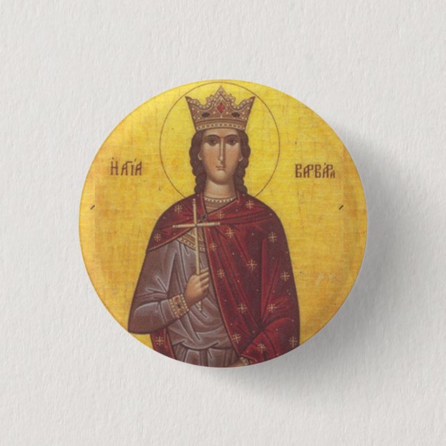 Saint Barbara Icon Button (Front)