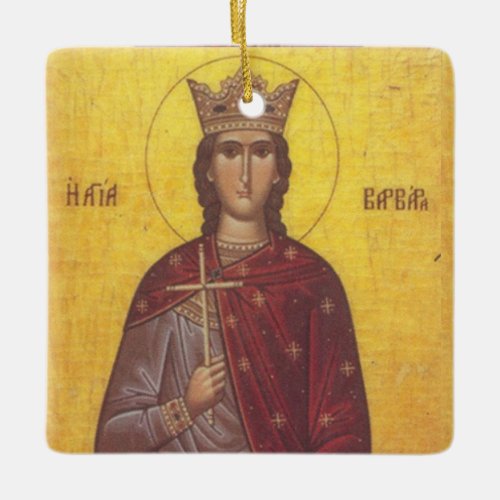 Saint Barbara Icon Ceramic Ornament