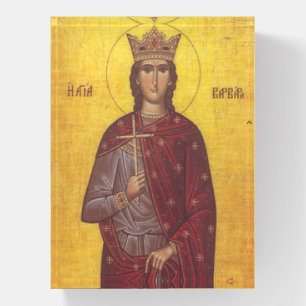 Saint Barbara Icon Paperweight