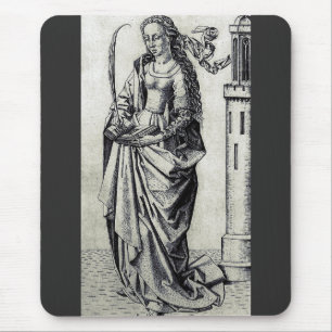 Saint Barbara of the Tower Sacred Graphic Art Mouse Pad