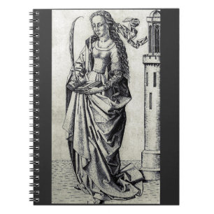 Saint Barbara of the Tower Sacred Graphic Art Notebook