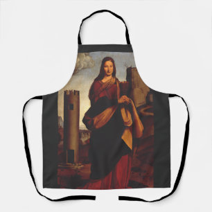 Saint Barbara Sacred Icon Graphic Art Apron