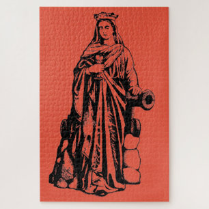 Saint Barbara the Great Martyr Sacred Graphic Art Jigsaw Puzzle