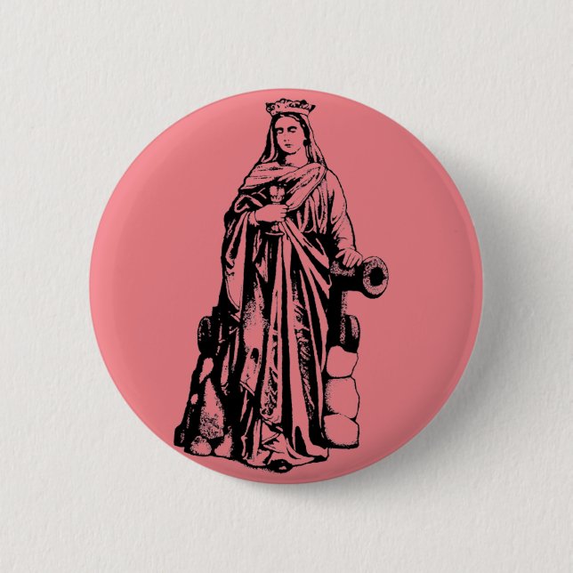 Saint Barbara Virgin and martyr Button (Front)