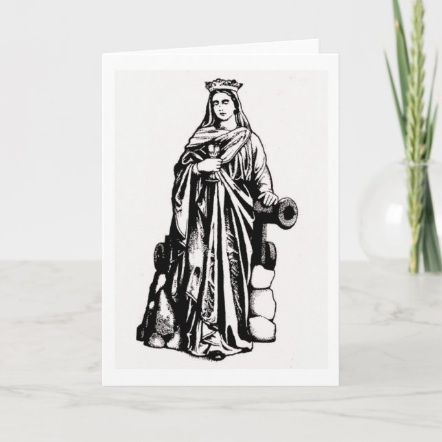 Saint Barbara with chalice and cannon Card (Front)