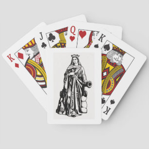 Saint Barbara with chalice and cannon Poker Cards