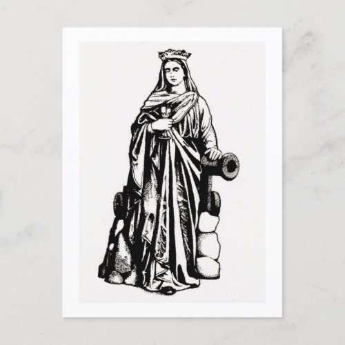 Saint Barbara with chalice and cannon Postcard