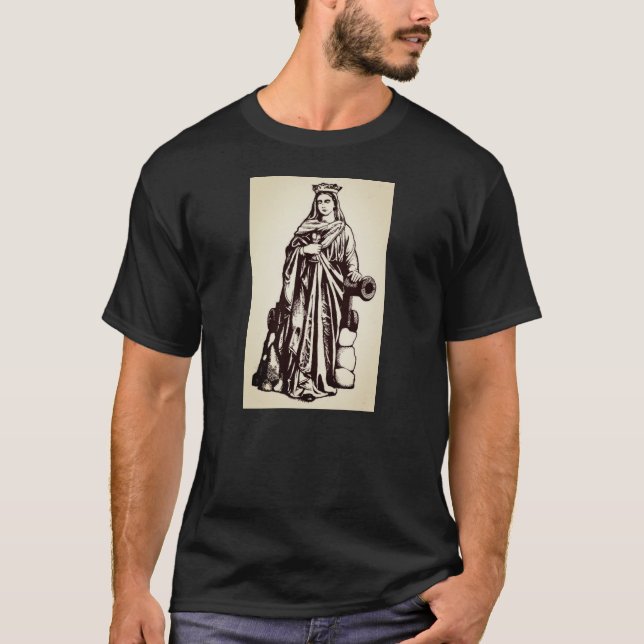 Saint Barbara with chalice and cannon T-Shirt (Front)