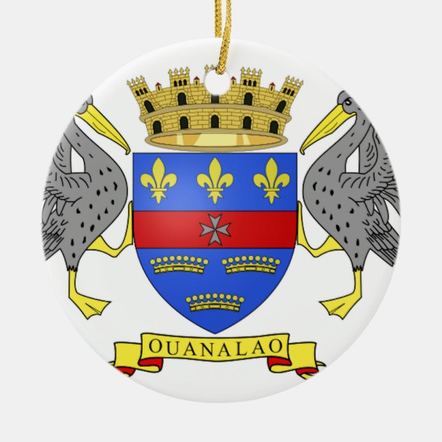 Saint Barthelemy Ceramic Ornament (Front)