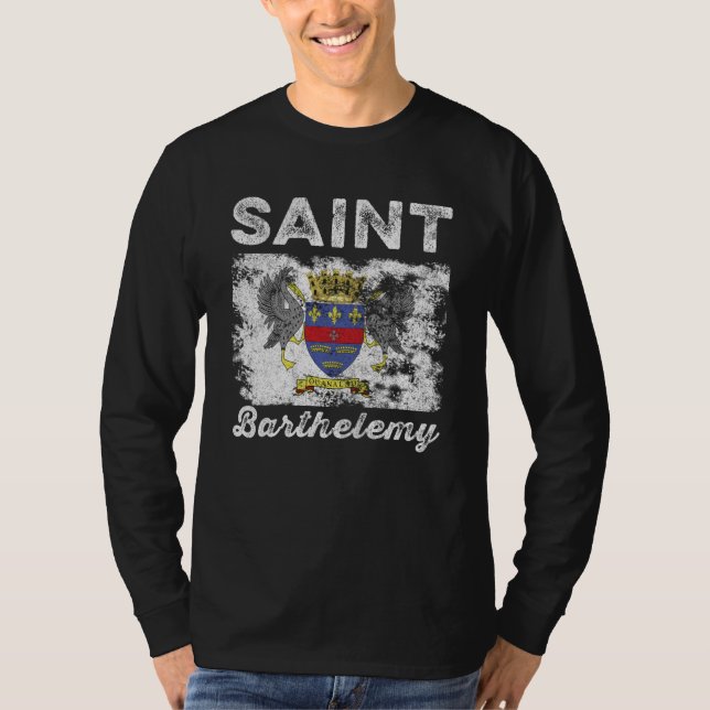 Saint Barthélemy Flag Distressed T-Shirt (Front)