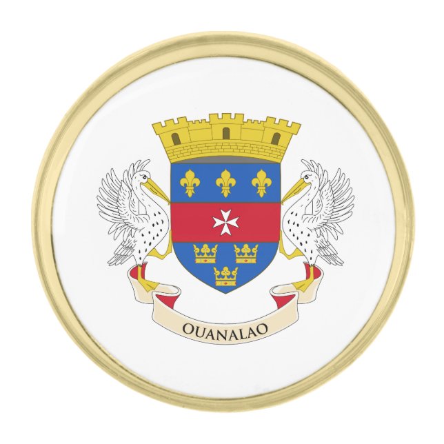 Saint Barthélemy Flag Gold Finish Lapel Pin (Front)