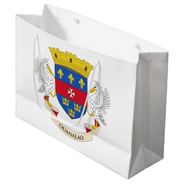 Saint Barthélemy Flag Large Gift Bag (Front Angled)