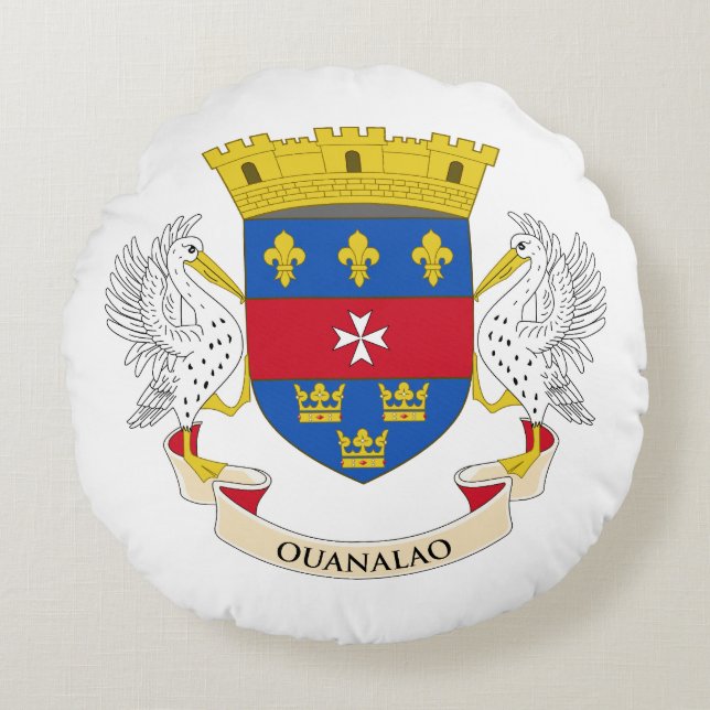 Saint Barthélemy Flag Round Pillow (Front)