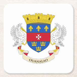 Saint Barthélemy Flag Square Paper Coaster