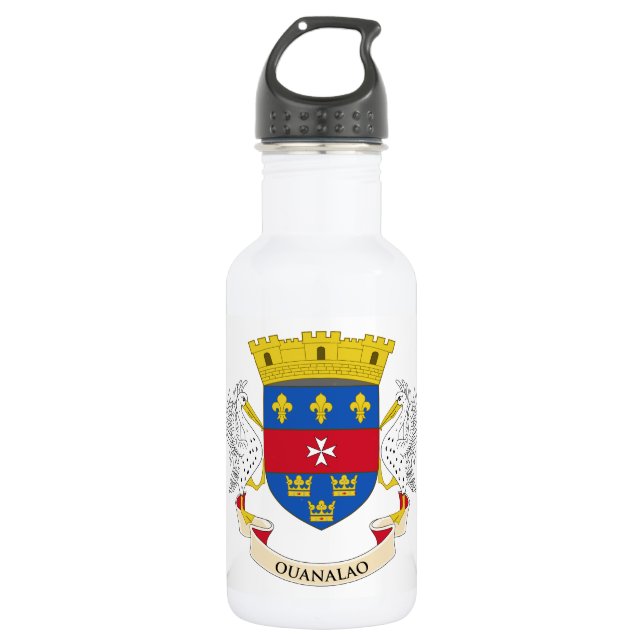 Saint Barthélemy Flag Stainless Steel Water Bottle (Front)