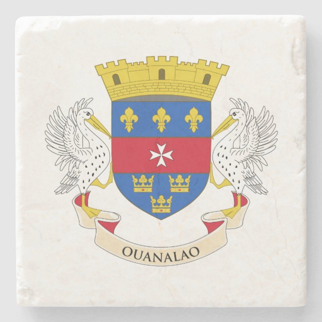 Saint Barthélemy Flag Stone Coaster (Front)