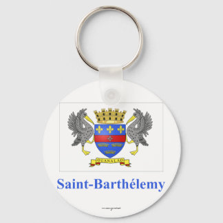 Saint Barthelemy Flag with Name in French Keychain
