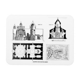 Saint Bartholomew Monastery floor and cross plan Magnet