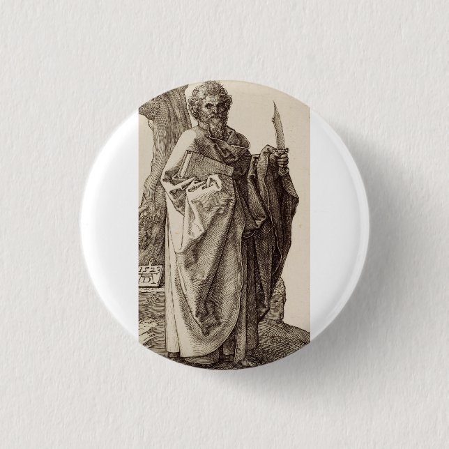Saint Bartholomew the Apostle Fine Art Button (Front)