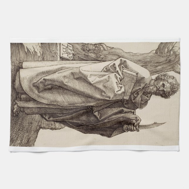 Saint Bartholomew the Apostle Fine Art Kitchen Towel (Horizontal)