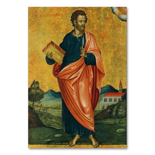 Saint Bartholomew the Apostle Fine Art Table Number (Front)