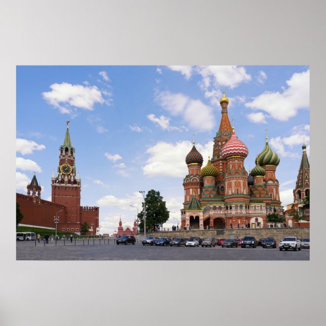 Saint-Basil cathedral in Moscow Poster (Front)