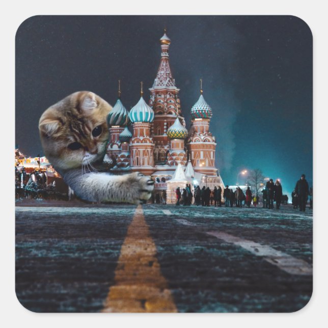 Saint Basil’s Cathedral and Hosico Square Sticker (Front)