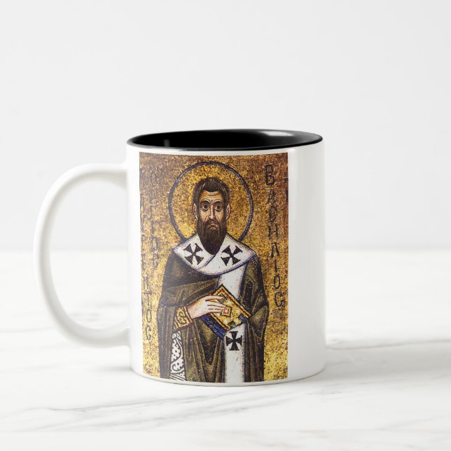 Saint Basil the Great Mosaic Two-Tone Coffee Mug (Left)
